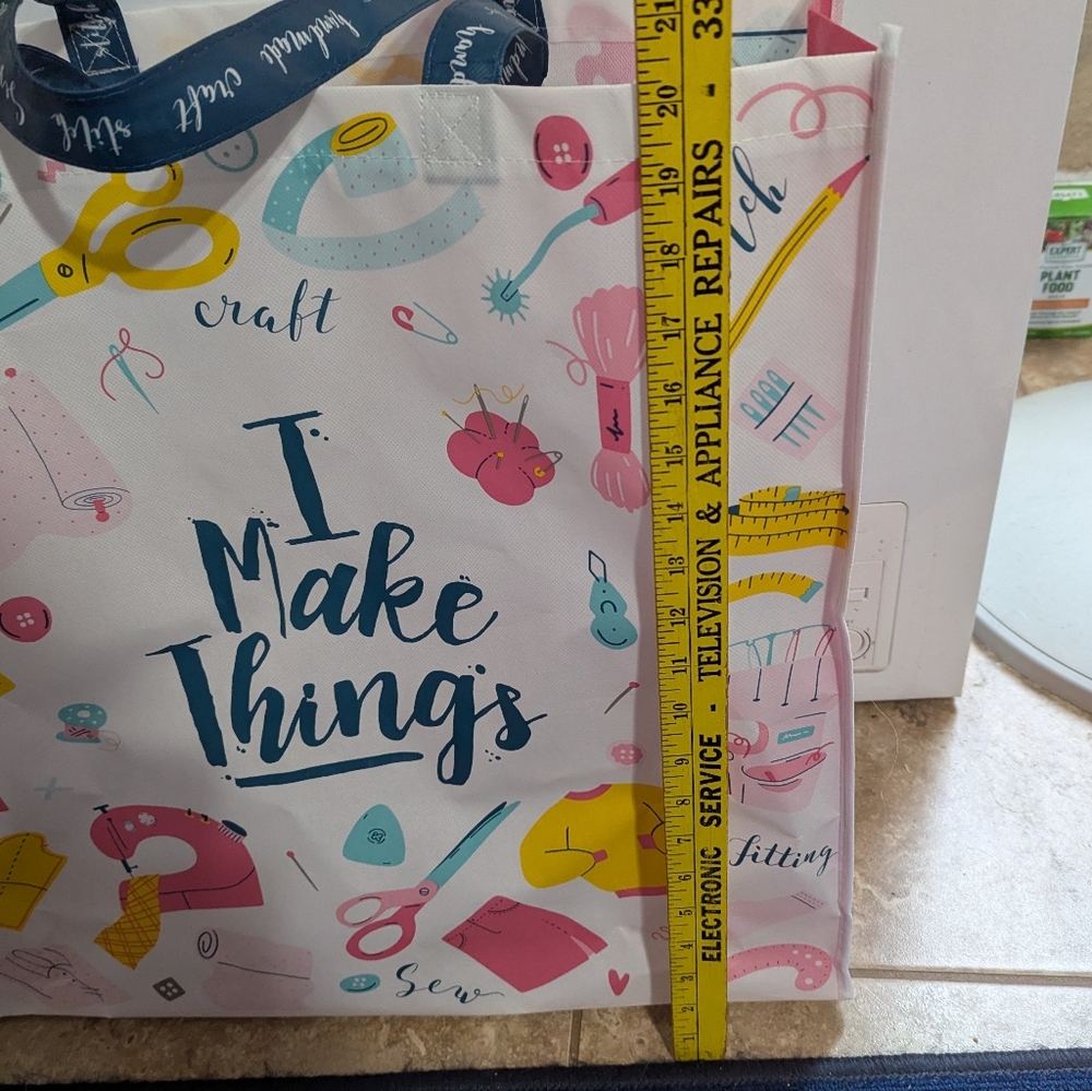 Study Huge "I Make Things" Tote Bag. NWT Crafters Bag - Picture 5 of 13